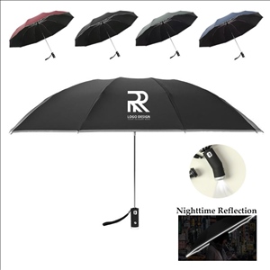 LED Flashlight Handle Folding Umbrella